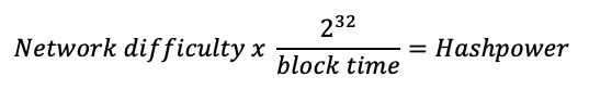 Equation 4.1 - Hashpower calculation formula