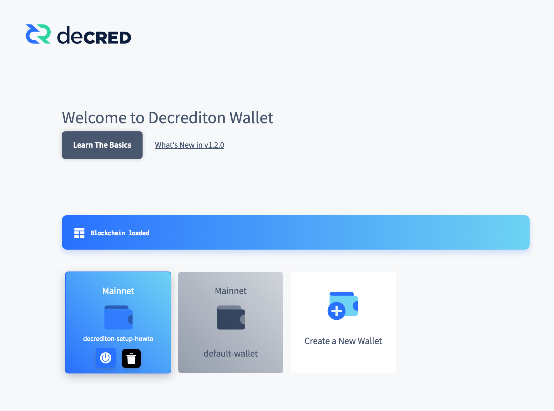 Figure 11 - Wallet section on Decrediton